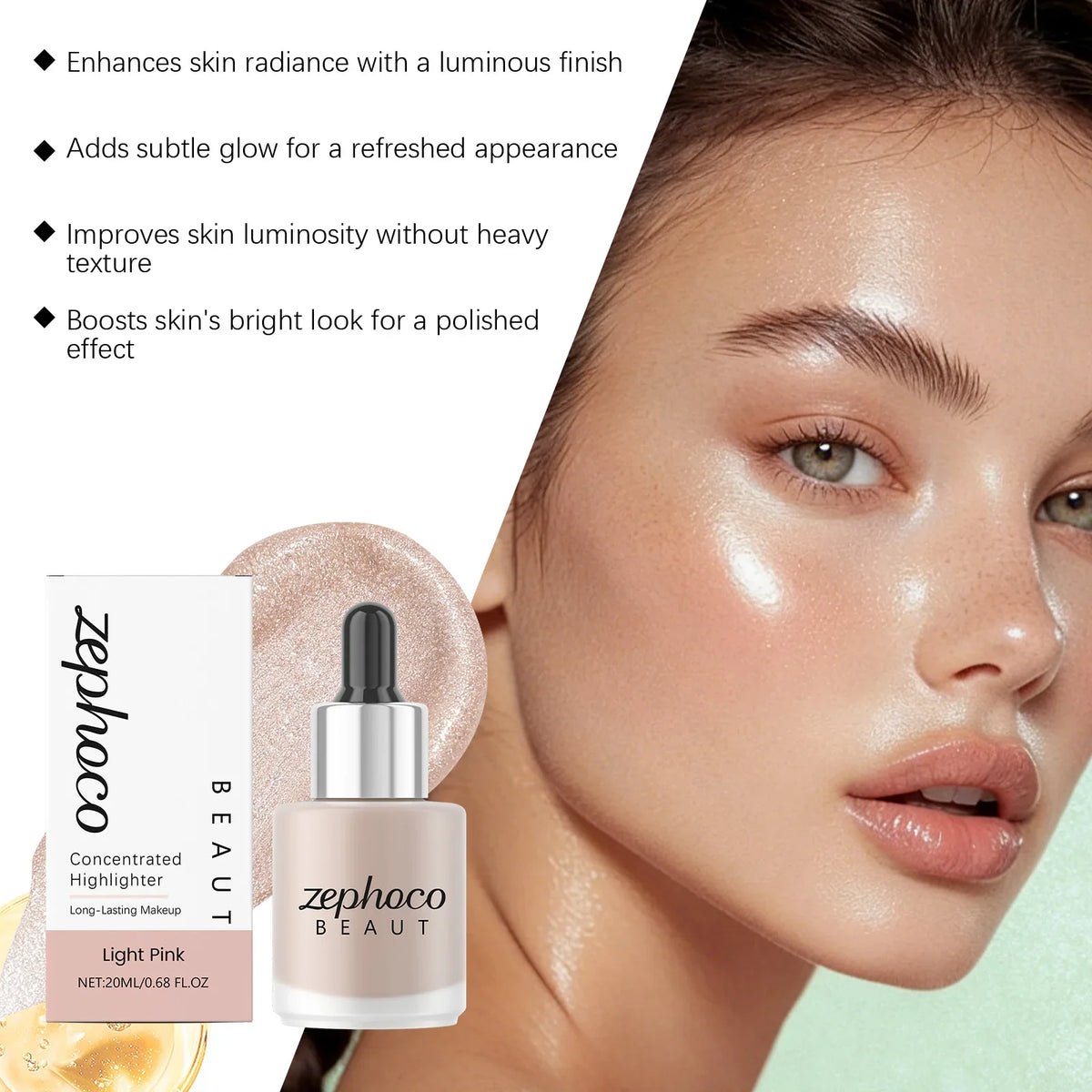 Zephoco Liquid Highlighter – Radiant Glow Makeup 20ml