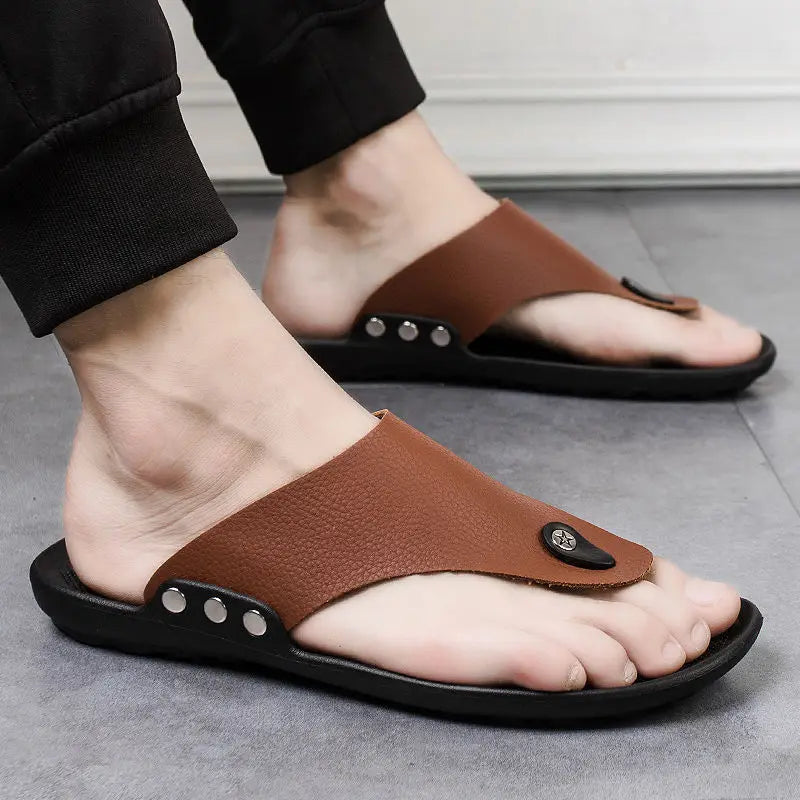 YBQJOO Men's Flip-Flops – Non-Slip Beach Sandals & Slippers
