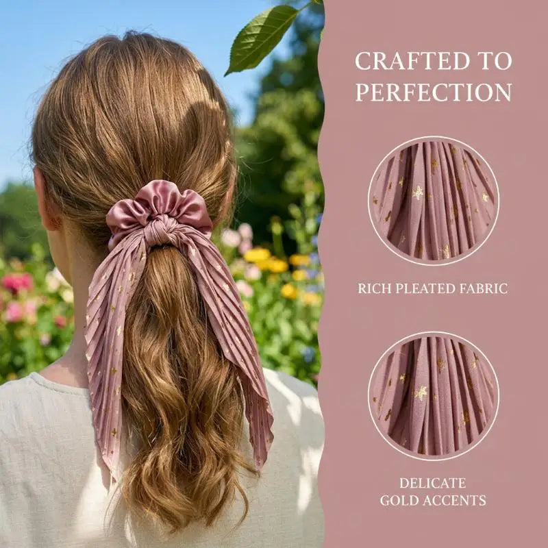 Handmade Retro Ribbon Scrunchie – Women's Crease Hair Tie
