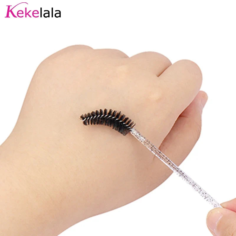 50pc Disposable Mascara Wands & Spoolie Brushes in Bottle