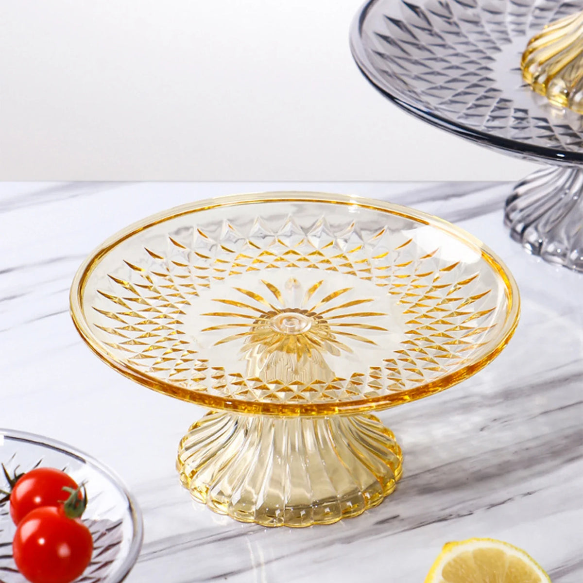 Round Cake Stand Serving Tray | Shatter-Proof Dessert Plate