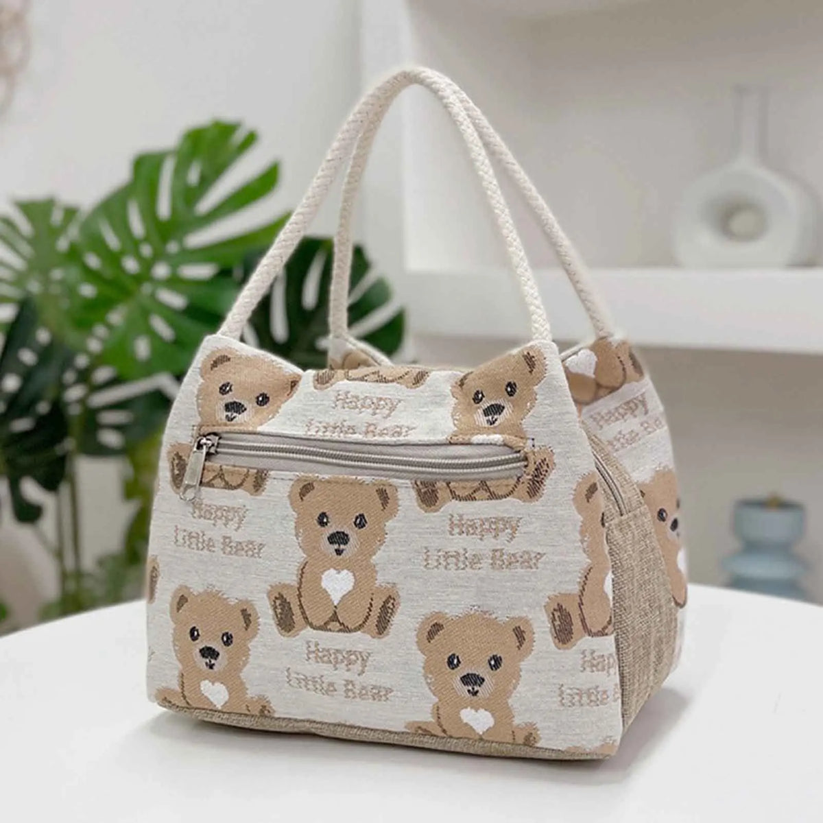 Cute Bear Insulated Lunch Tote Bag – Large Capacity