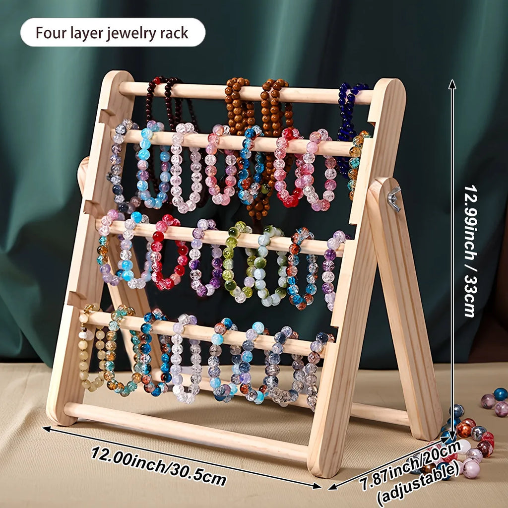 Solid Wood Multi-layer Bracelet Storage Rack Necklace Ankle Chain