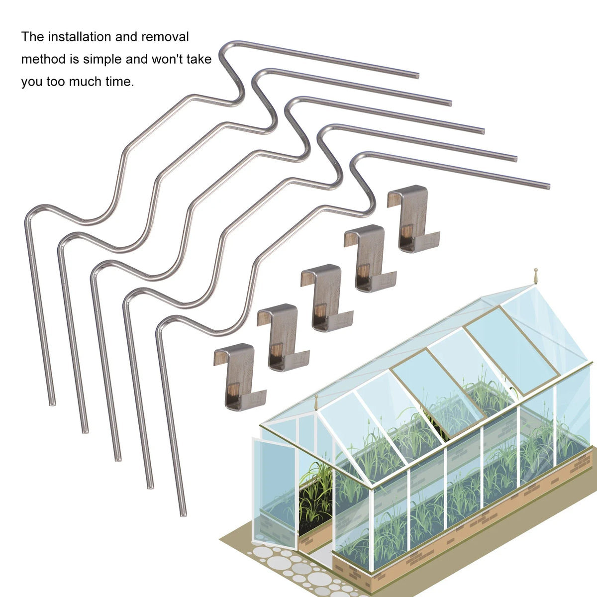 Greenhouse Glass Clamps Stainless Steel Clip Frame W Clips Fixing