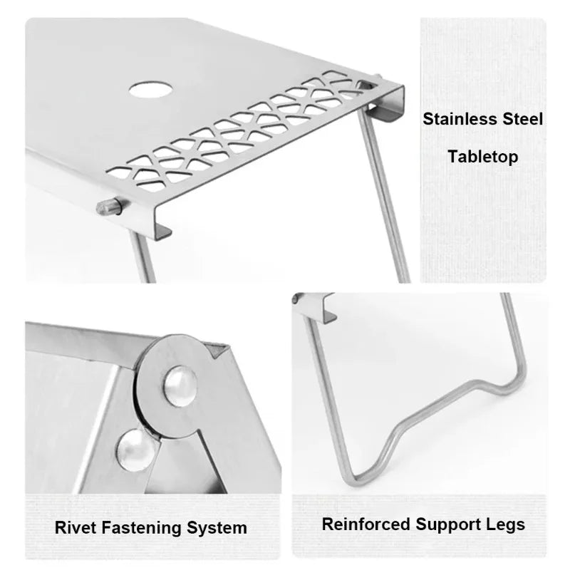 Folding Camping Stove Table – Lightweight Stainless Steel