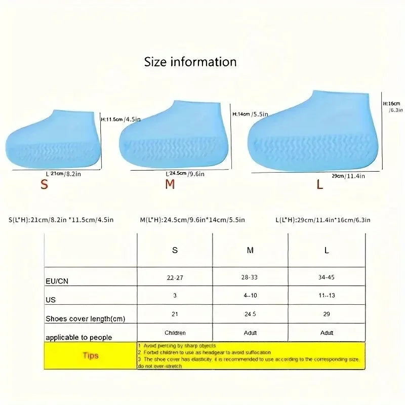 Silicone Waterproof Shoe Covers | Non-Slip Reusable Rain Overshoes