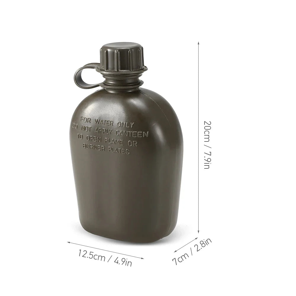 Hiking Backpacking Survival Water Bottle Kettle Outdoor Military