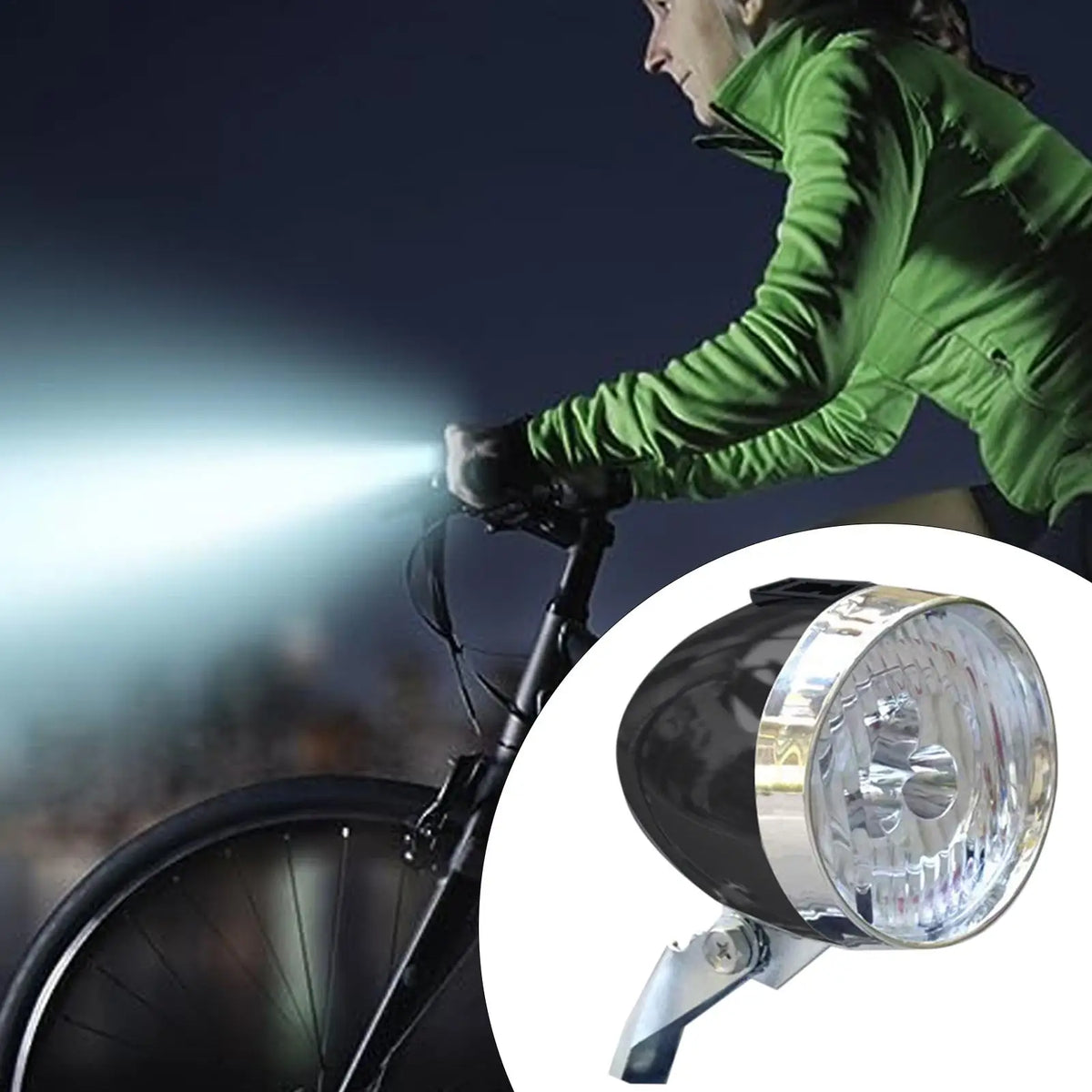 Retro Bike Headlight – USB Rechargeable 3 LED Front Light