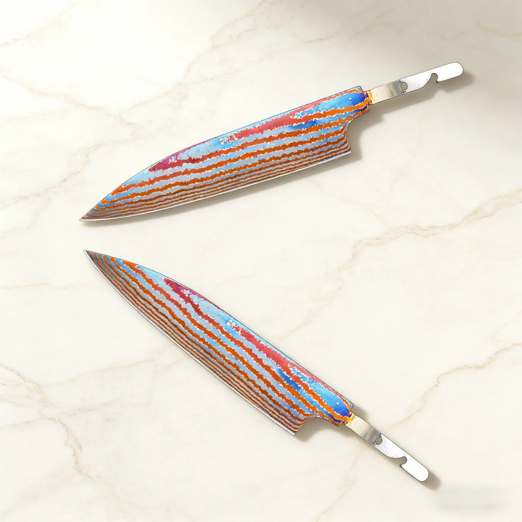 Damascus Titanium Kitchen Knife Blade | DIY Replacement 1–5 Pcs