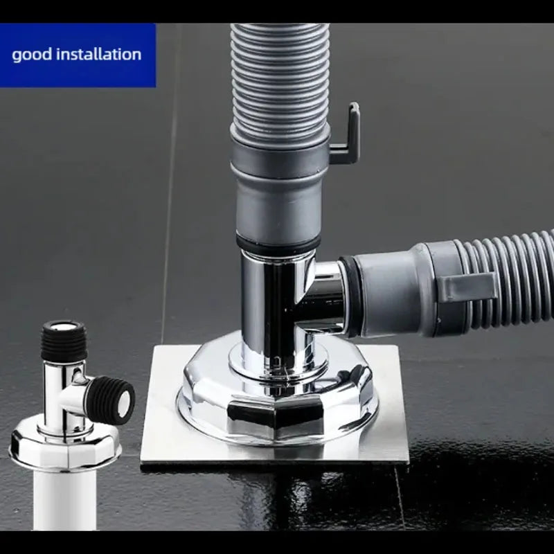 3-Way Washing Machine Drain Pipe | Odor-Proof Tee Joint
