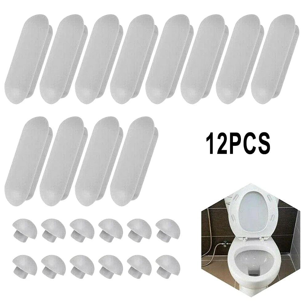 12-Pack Toilet Seat Bumpers – Cushion Pads & Lid Buffers