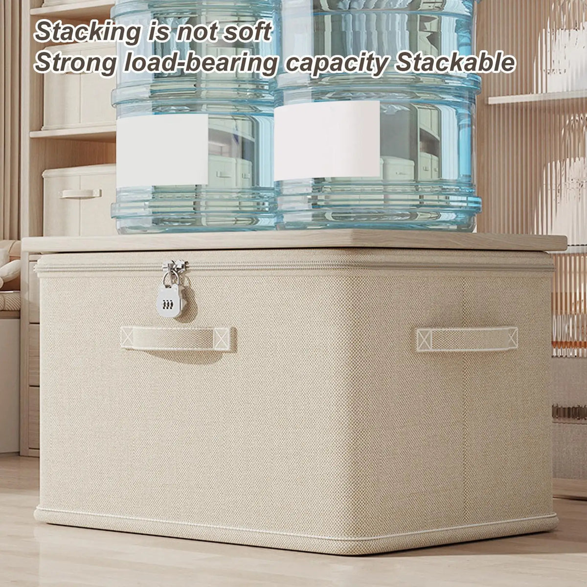 Lockable Storage Box Odor Proof Container Stackable Handle Locking