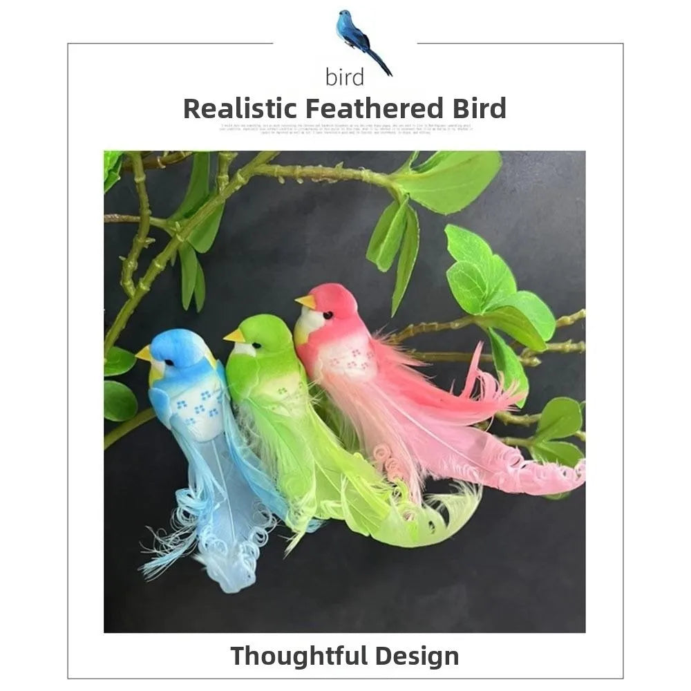 Artificial Feather Birds with Clip Set of 6 – Home & Wedding Decor