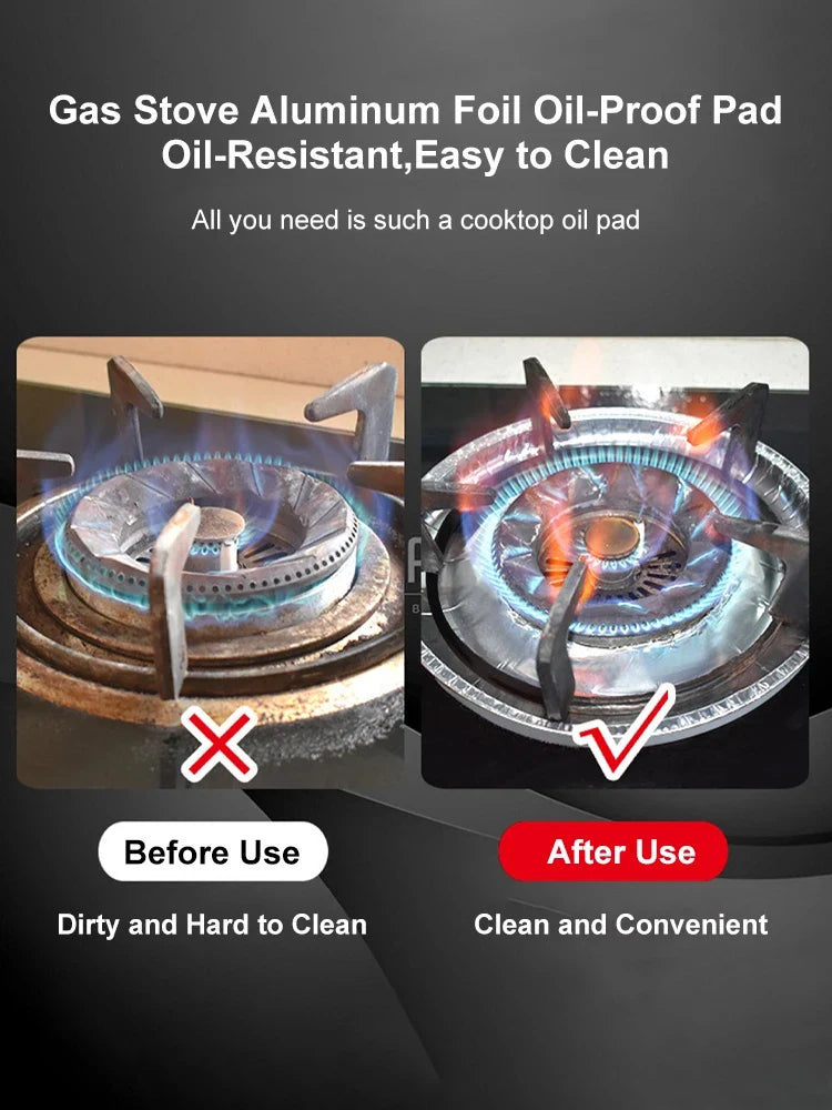 10-Pack Aluminum Foil Stove Burner Covers – Reusable Protector