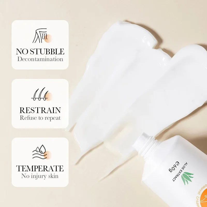 Aloe Vera Hair Removal Cream 60g – Fast, Gentle & Skin-Safe