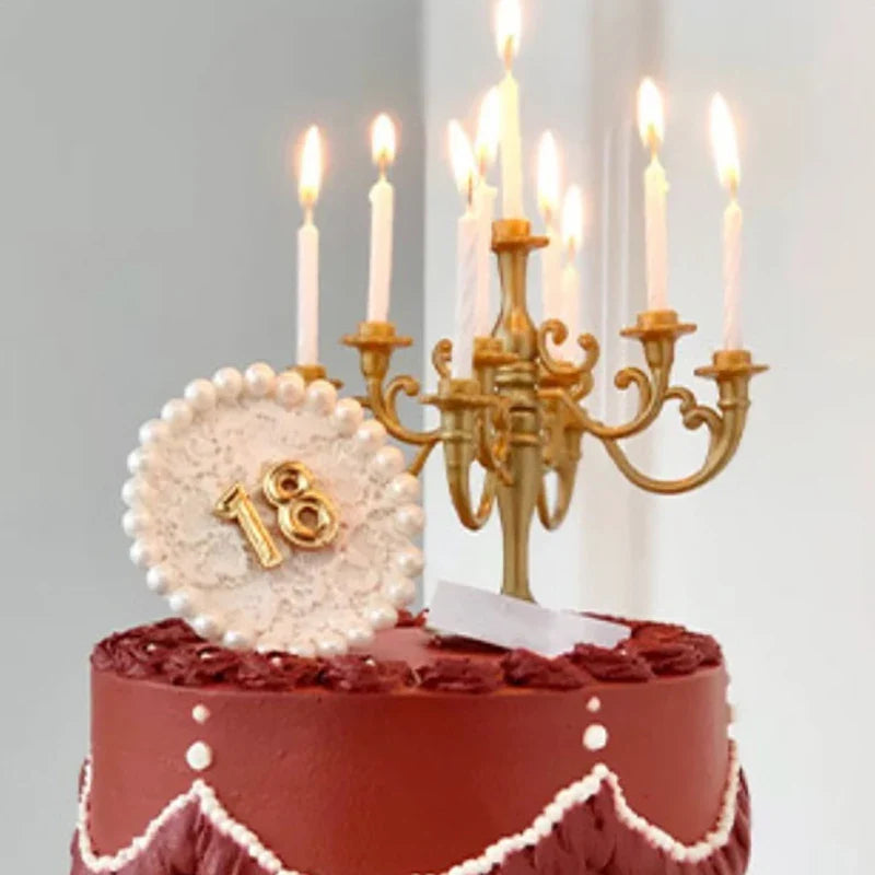 Retro European Cake Candlestick – Birthday & Wedding Decor
