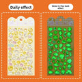 Luminous 3D Embossed Cartoon Stickers | Japanese Kawaii Decals