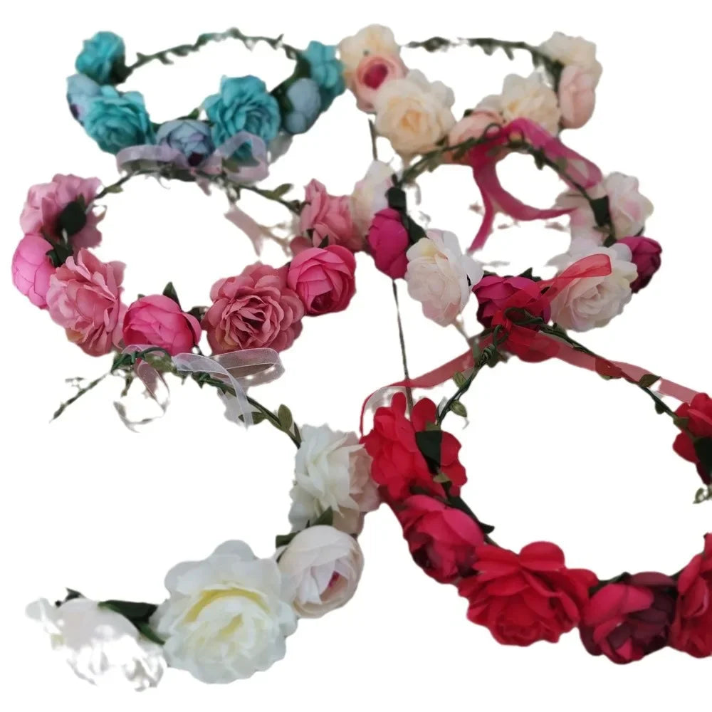 Simulation Flower Seaside Vacation Wreath Headband Women Hair