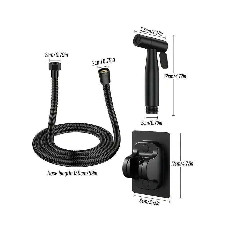 SUS304 Stainless Steel Handheld Bidet Sprayer Set – Hose & Bracket