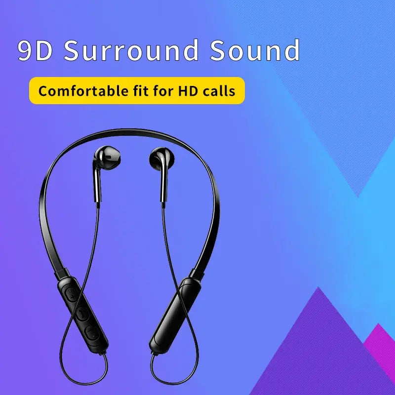Bluetooth 5.0 Neckband Earphones | 9D Stereo Sports Headset