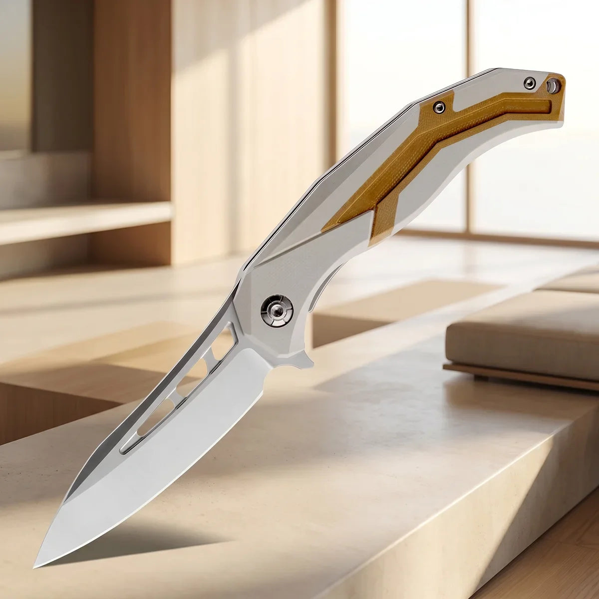 G10 Folding Knife – D2 Steel Blade for Camping & Hiking