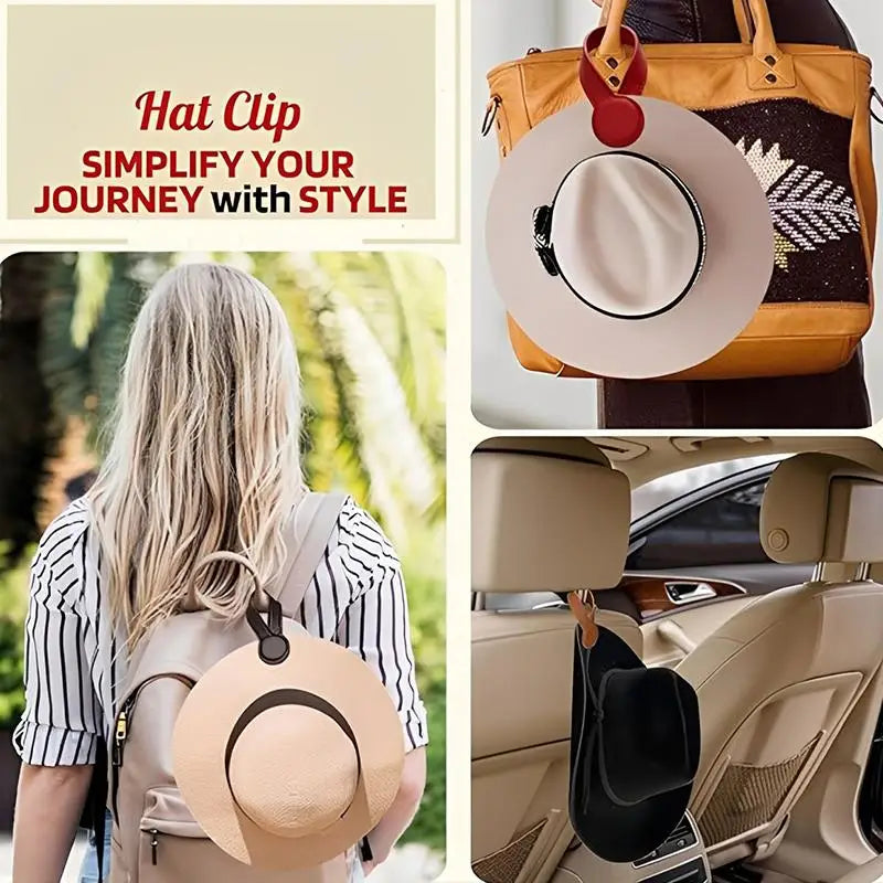 PU Leather Magnetic Hat Clip – Travel Bag Organizer Buckle