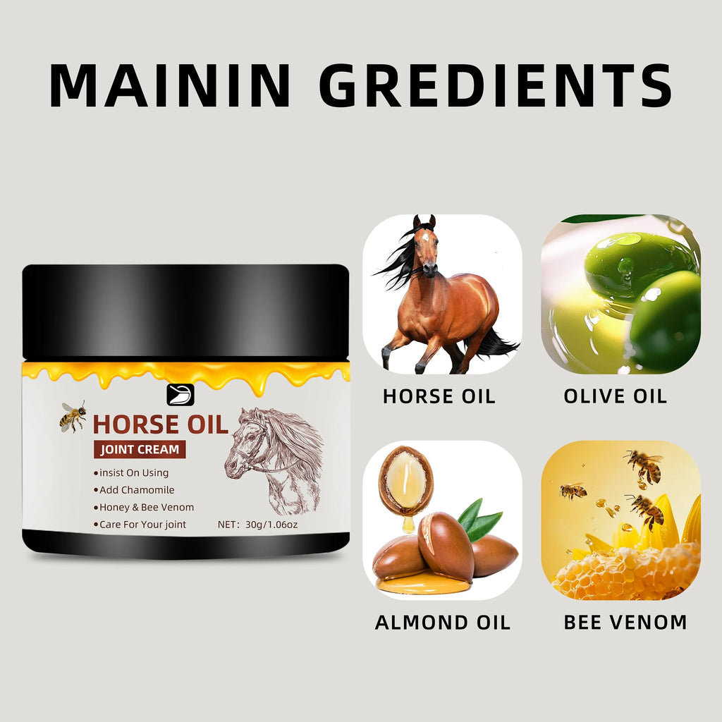 Horse Oil Joint Cream – Non-Greasy Body Moisturizer | 30g
