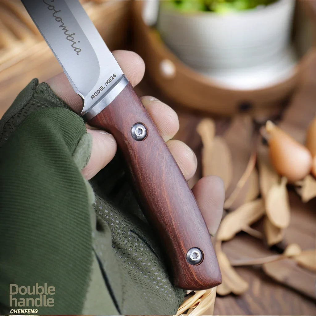 Portable Fruit Knife with Sheath – Rosewood Handle Utility Knife