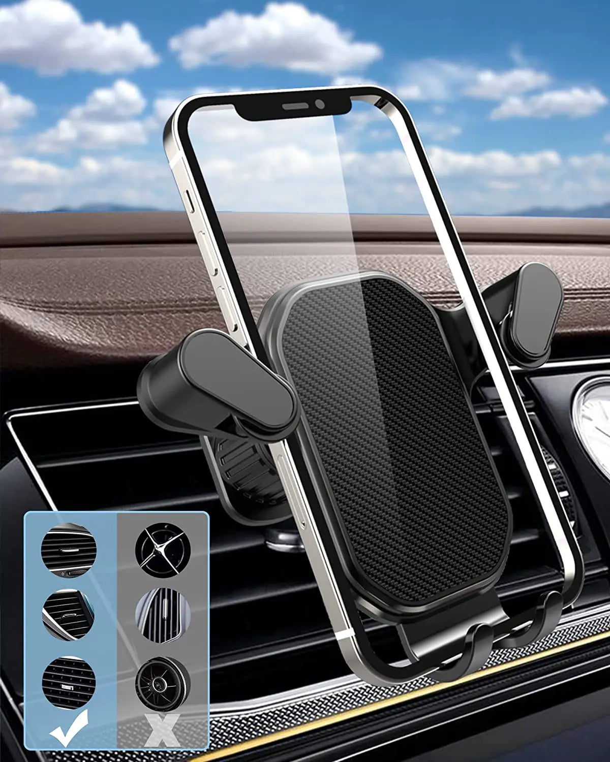 Gravity Car Air Vent Phone Holder | Universal 4.7–6.7" Mount