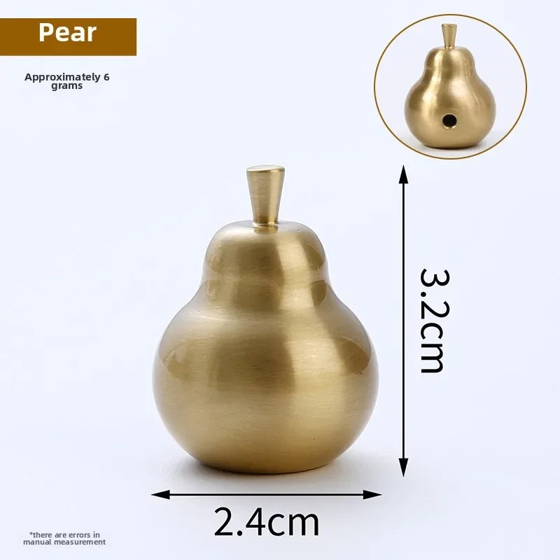 Apple-Shaped Brass Cabinet Knobs | Copper Drawer Pulls Pair