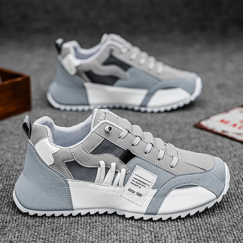 Lorilury Men's Platform Sneakers Lace-Up Sport Shoes Plus Size