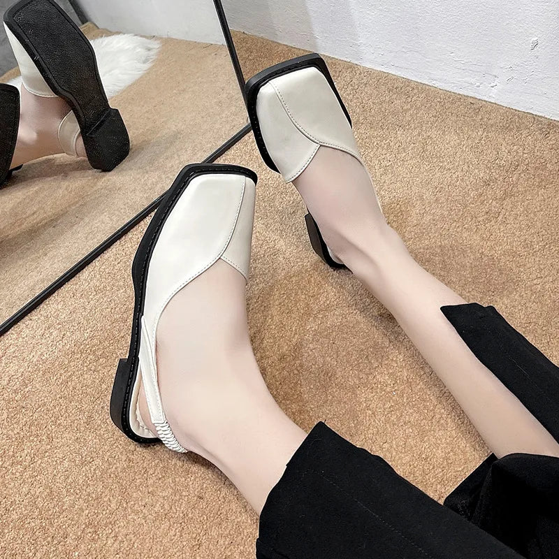 Women's Square Toe Slip-On Loafers | Butterfly-Knot Flats