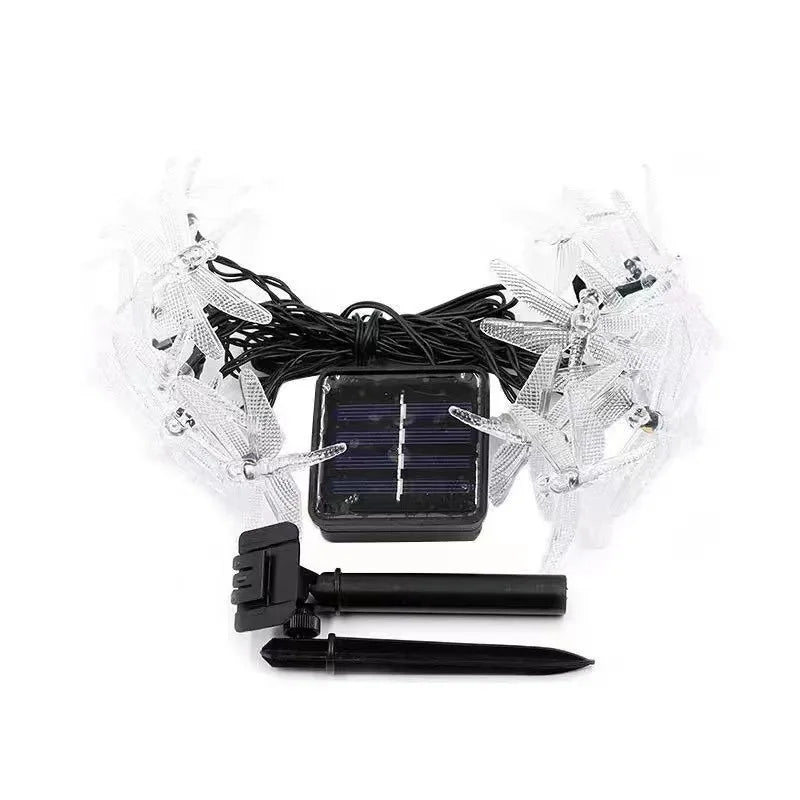 LED Solar Dragonfly Light String Battery Box Garden Courtyard