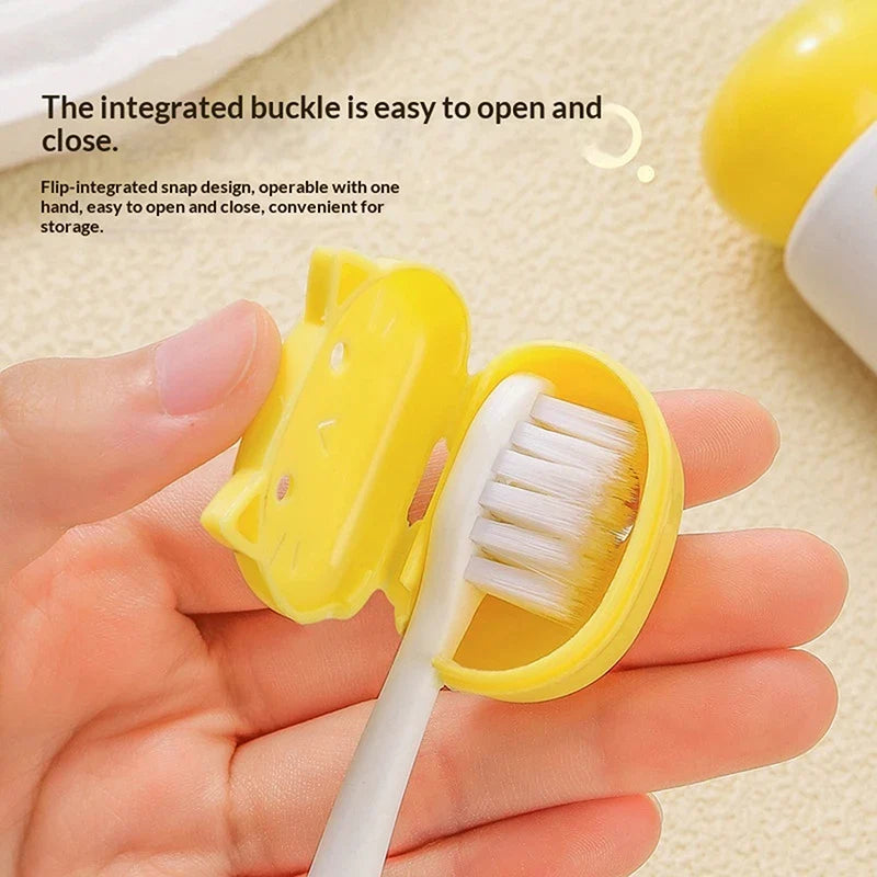 4-Pack Cat Shape Toothbrush Head Covers | Travel Protector Caps