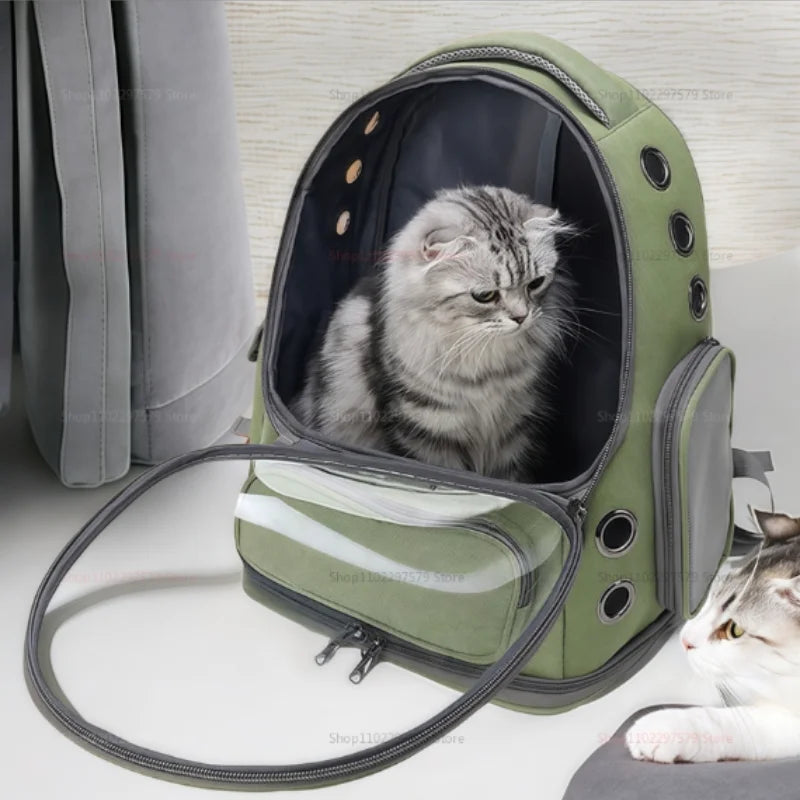 Transparent Pet Carrier Backpack – Breathable Cat Travel Bag