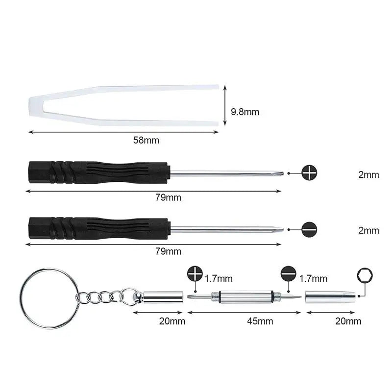 500-Piece Eyeglass Repair Kit – Screws, Nose Pads & Screwdriver