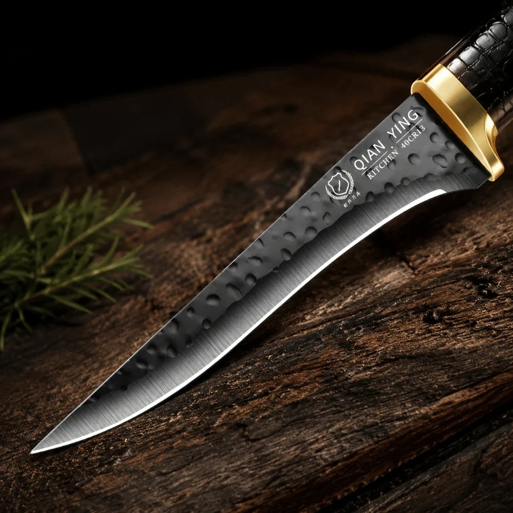 Hand-Forged Boning Knife with Sheath – BBQ & Steak Knife