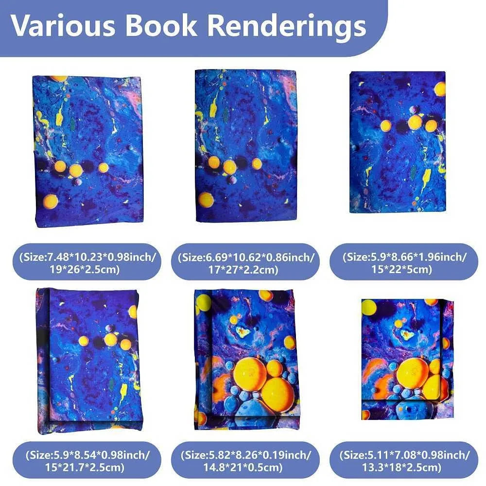 Floral Elastic Book Cover – Polyester Notebook Wrap 400x250mm
