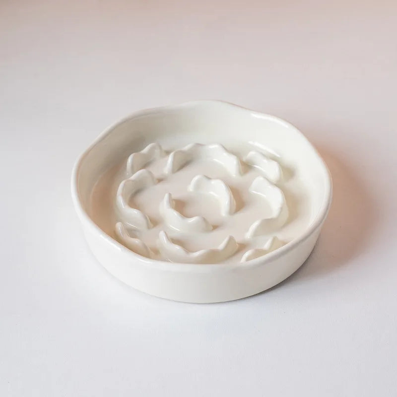 Ceramic Anti-Choking Slow Feeder Cat Bowl | Stable & Safe