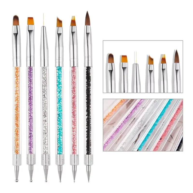 6-Piece UV Gel Nail Art Brush Set – Liner & Acrylic Pens