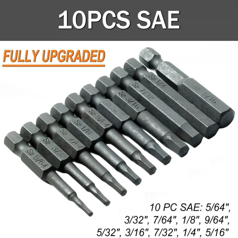 SLADE Hex Allen Wrench Drill Bit Set – S2 Steel Magnetic Tips