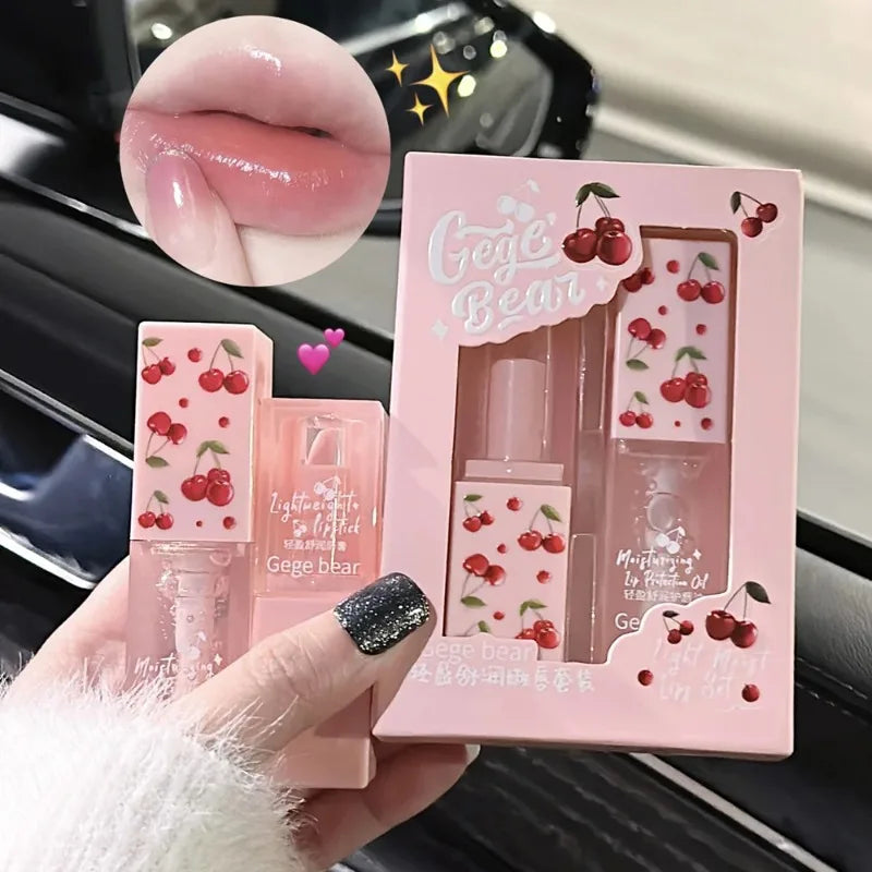 Cherry Hydrating Lip Balm Oils Gege Bear Light Moisturizing Soothing