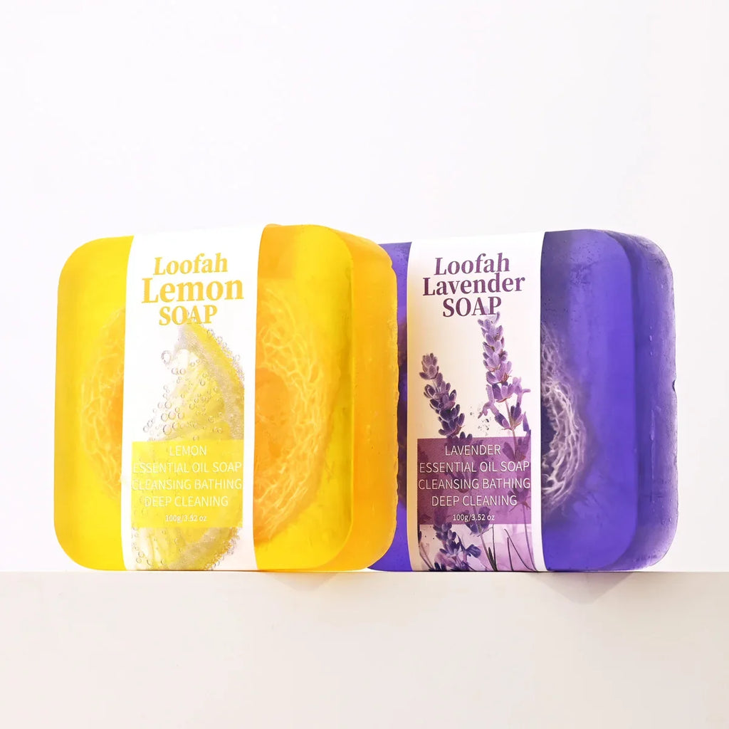 Lemon & Lavender Loofah Soap Bar – Cleanse & Moisturize