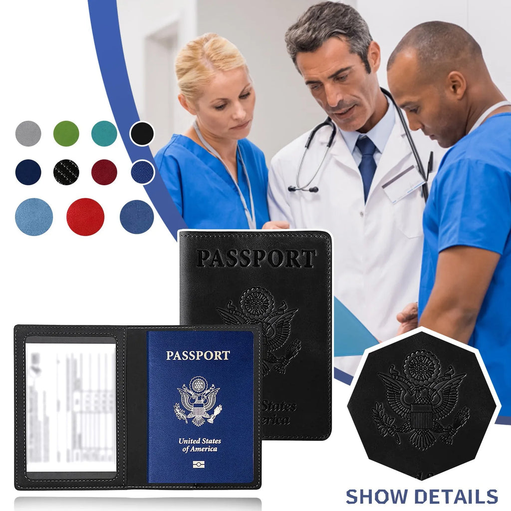 Leather Passport Cover & Card Holder Wallet – Unisex Travel