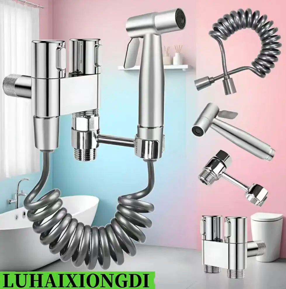 Toilet Spray Gun Kit with Handle & Flexible Hose | Bidet Sprayer