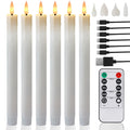 12 LED Rechargeable Flameless Taper Candle Battery Operated Remote