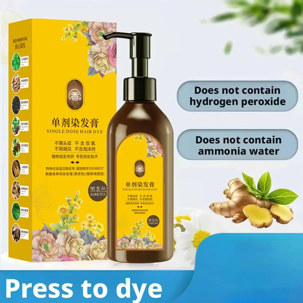 Plant-Based Hair Color Shampoo 210ml – Natural Long-Lasting Dye