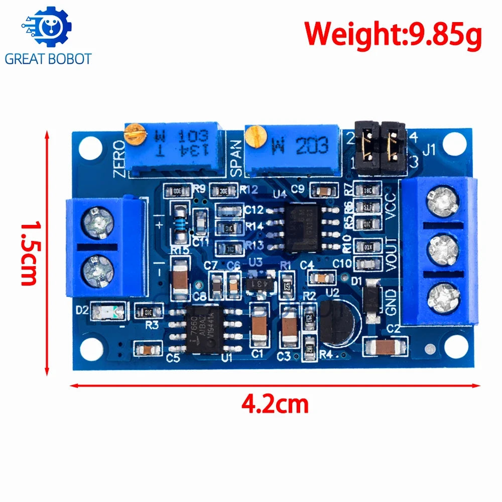 Current to Voltage Converter Module 0-20mA/4-20mA to 0-10V