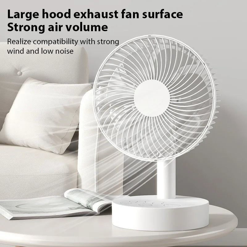 6-Inch Rechargeable Desktop Fan – 4-Speed USB Oscillating Fan