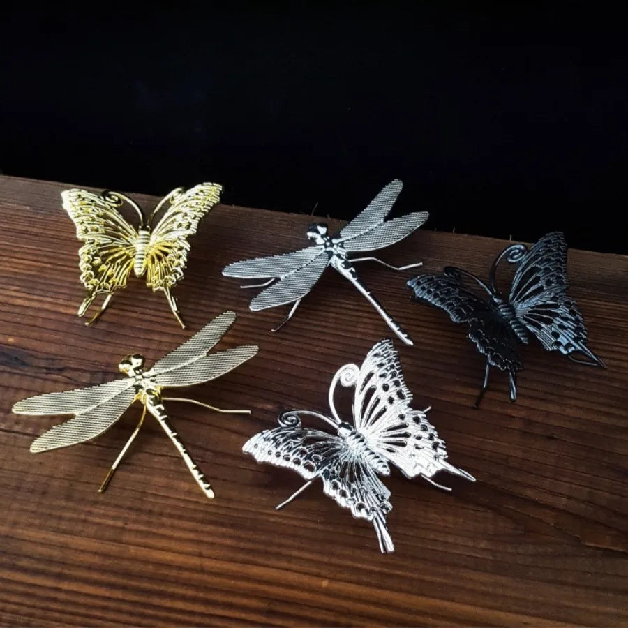 Retro Alloy Dragonfly Butterfly Small Ornaments Office Study Desktop